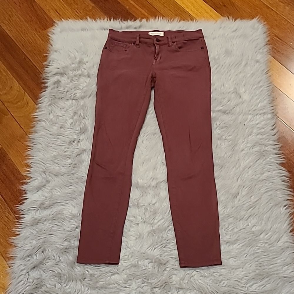 Madewell womens skinny skinny maroon skinny soft pants size 26